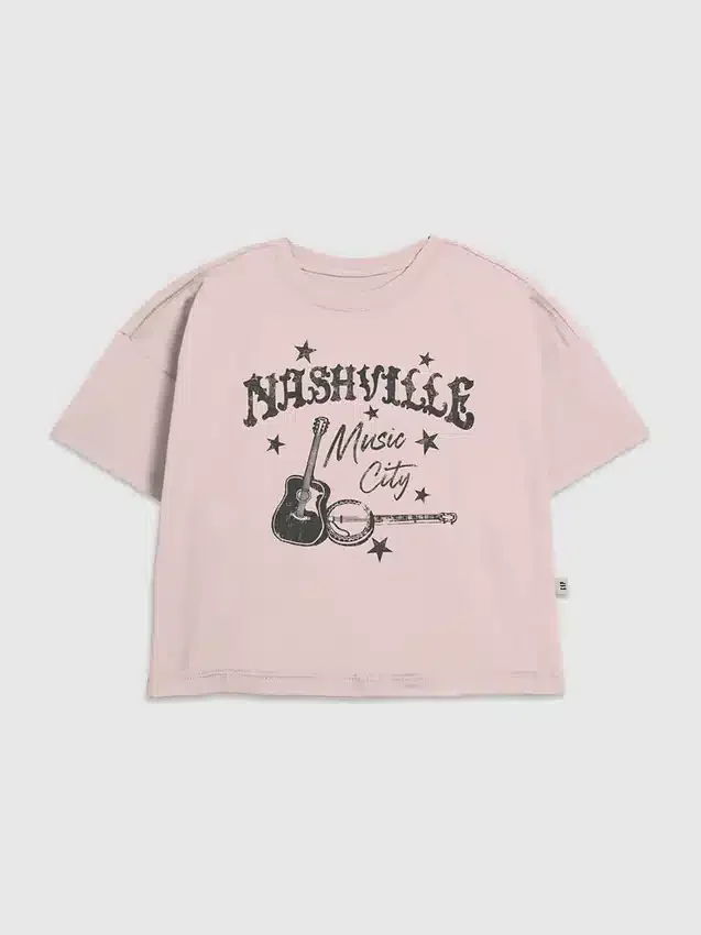 T-shirt con stampa "Nashville Music City" per bambini