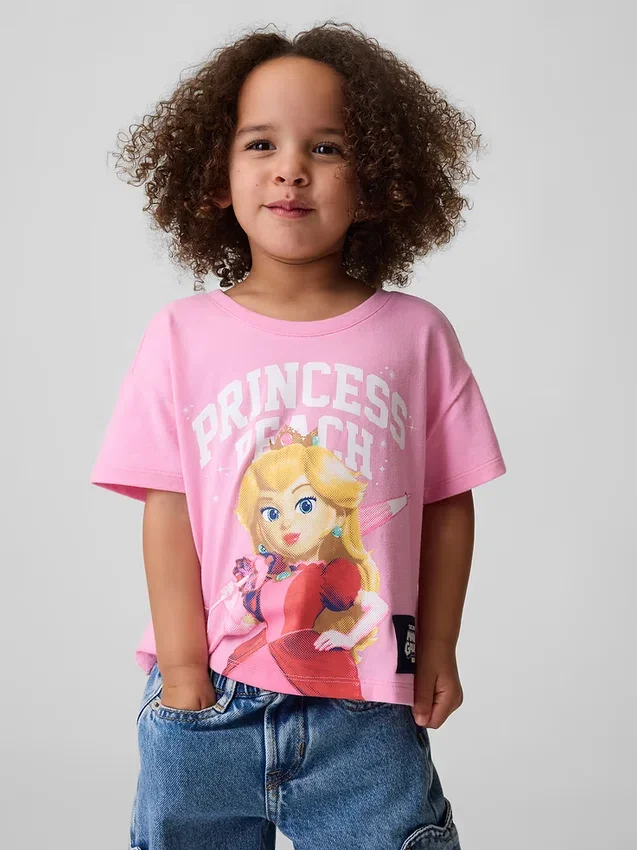 T-shirt con stampa Princess Peach per bambini