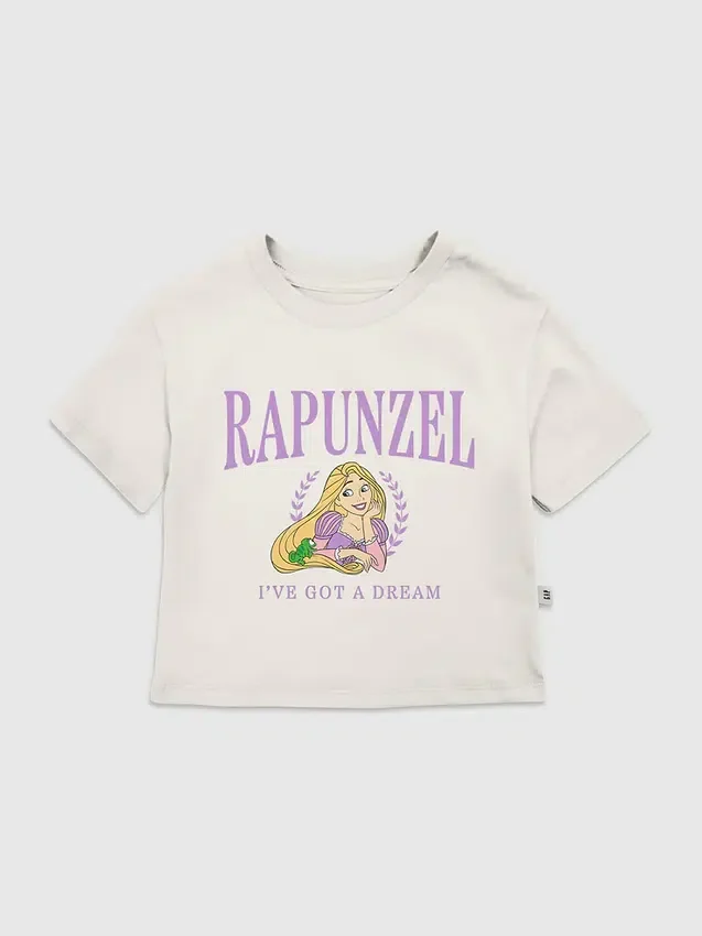 T-shirt con stampa "Rapunzel Collegiate" per bambini