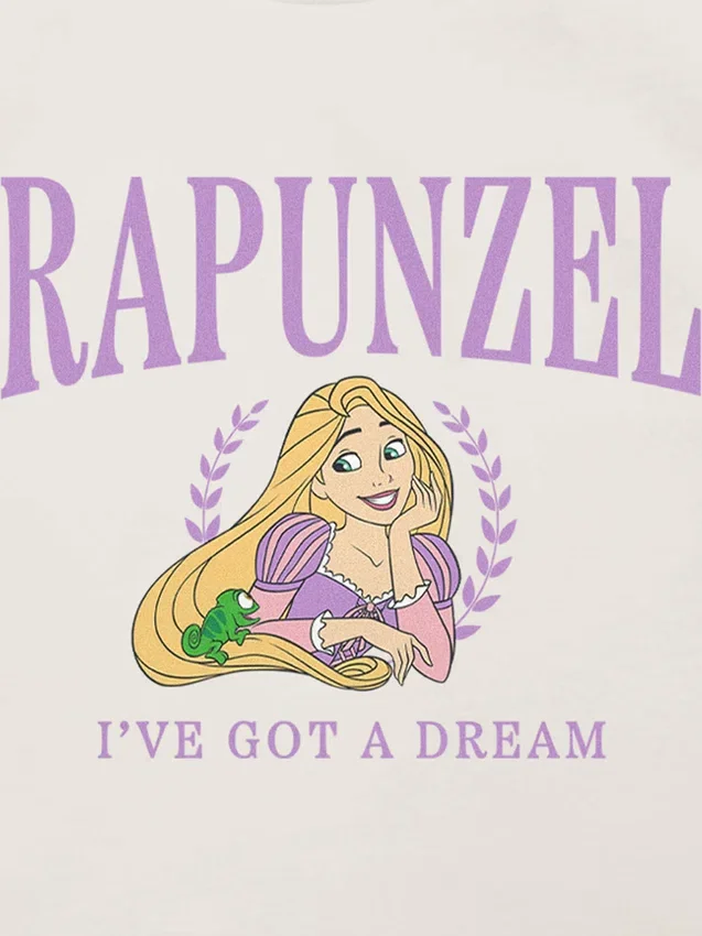 T-shirt con stampa "Rapunzel Collegiate" per bambini