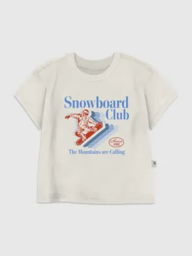 T-shirt con stampa "Snowboard Club" per bambini