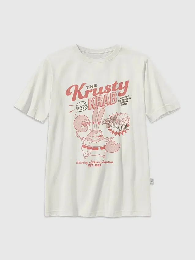 T-shirt con stampa Spongebob Krusty Krab per bambini