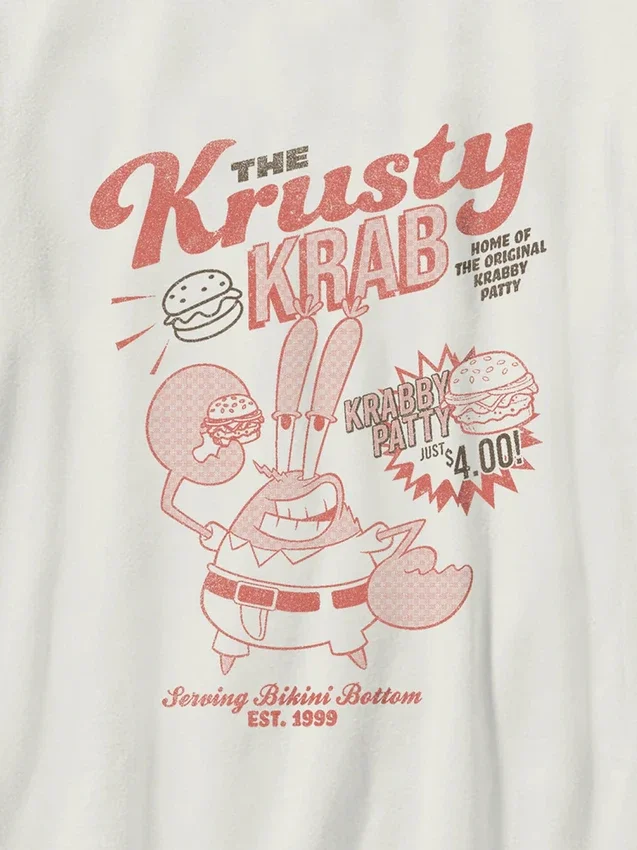 T-shirt con stampa Spongebob Krusty Krab per bambini