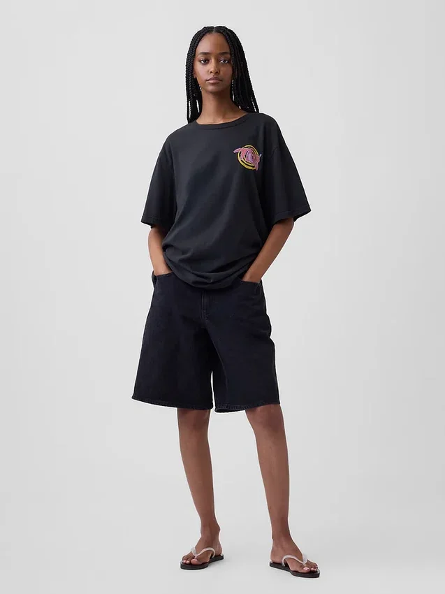 T-shirt con stampa "Tlc" dal taglio comodo