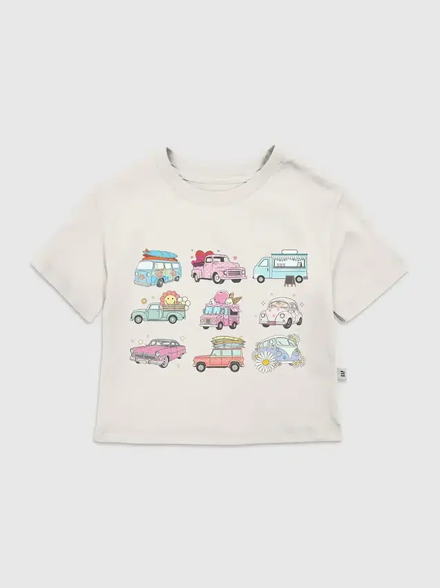 T-shirt con stampa "Trucks and Cars" per bambini