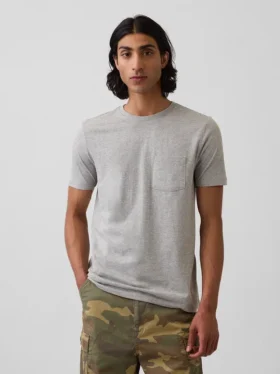 T-shirt con tasca in cotone biologico per adulti