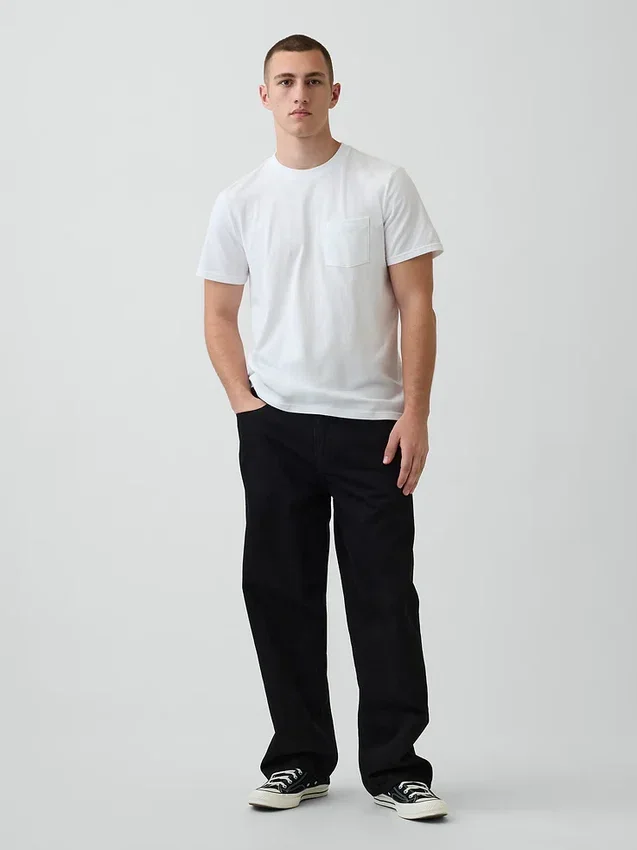 T-shirt con tasca in cotone biologico per adulti
