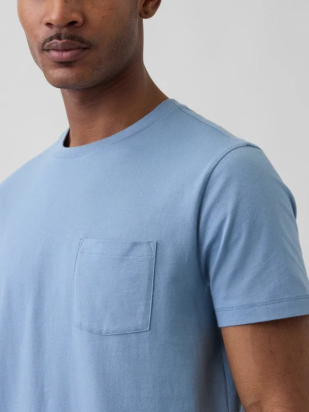 T-shirt con tasca in cotone biologico per adulti