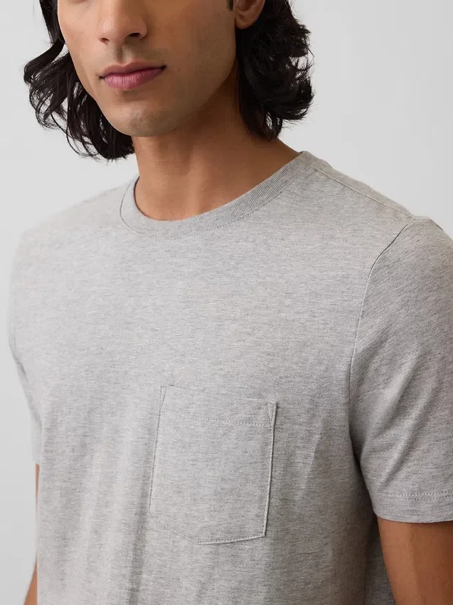 T-shirt con tasca in cotone biologico per adulti