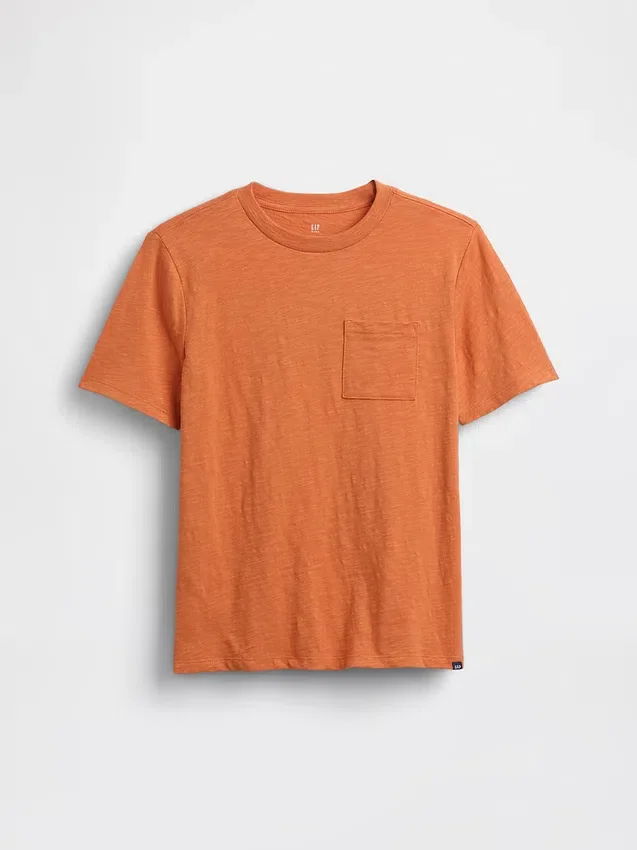 T-shirt con tasca in cotone biologico per bambini