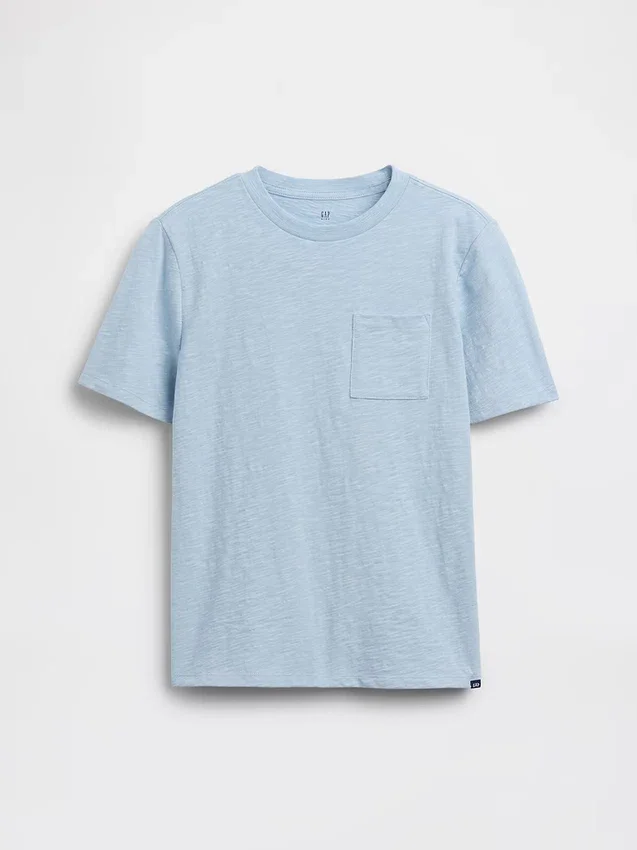 T-shirt con tasca in cotone biologico per bambini