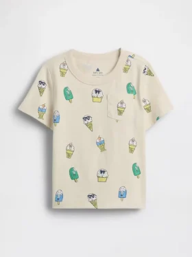 T-shirt con taschino e stampa mix & match per Neonato & Bebè