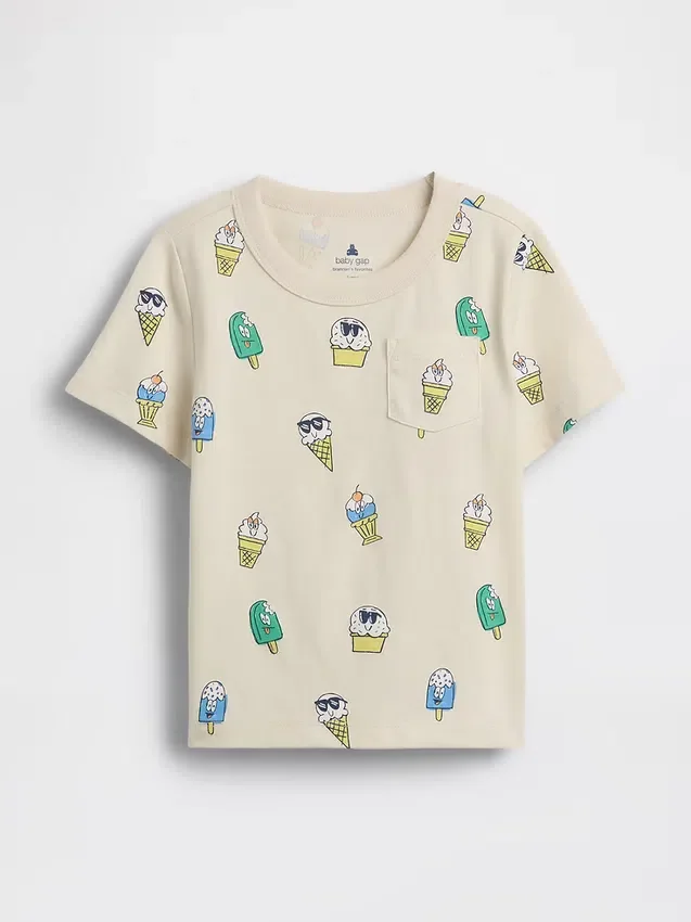 T-shirt con taschino e stampa mix & match per Neonato & Bebè