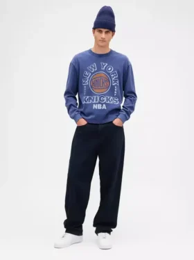 T-shirt corta con grafica NBA New York Knicks