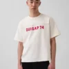T-shirt corta con logo Ouigap in tessuto pesante