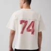 T-shirt corta con logo Ouigap in tessuto pesante