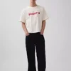 T-shirt corta con logo Ouigap in tessuto pesante