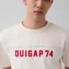 T-shirt corta con logo Ouigap in tessuto pesante