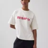 T-shirt corta con logo Ouigap in tessuto pesante