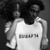 T-shirt corta con logo Ouigap in tessuto pesante