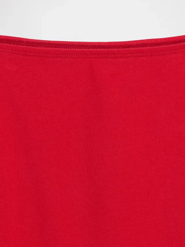 T-shirt corta con spalle scoperte in jersey a trama fitta