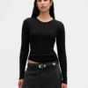 T-shirt corta moderna a costine