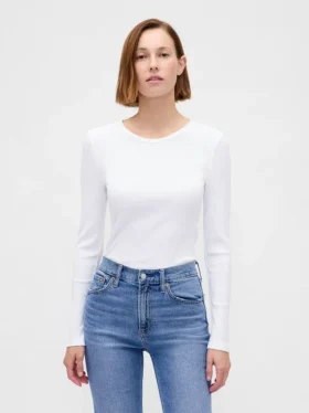 T-shirt corta moderna a costine