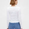 T-shirt corta moderna a costine
