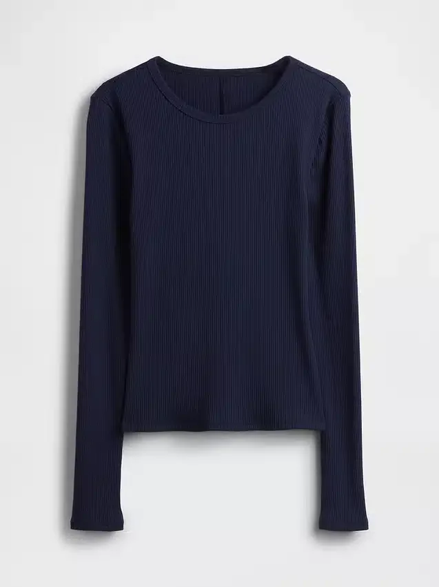 T-shirt corta moderna a costine