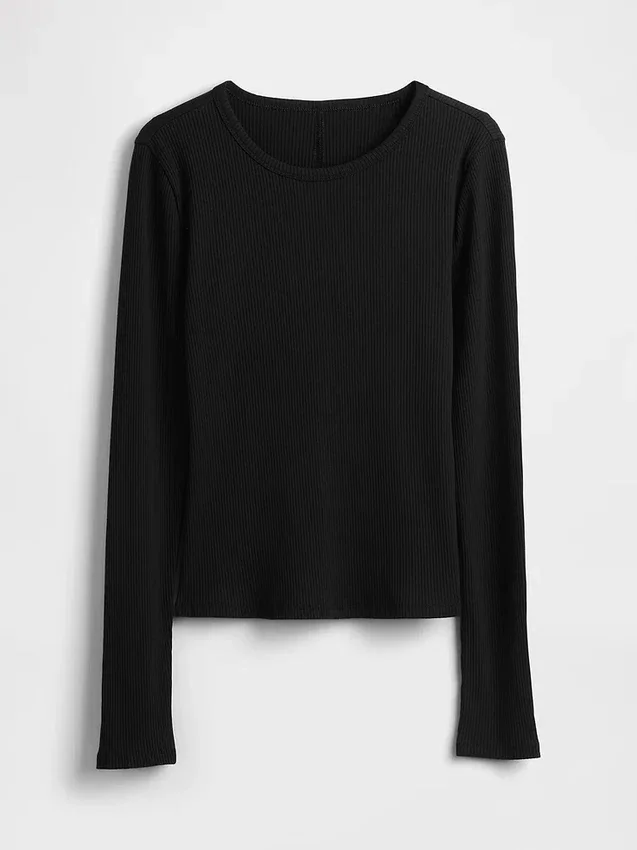 T-shirt corta moderna a costine
