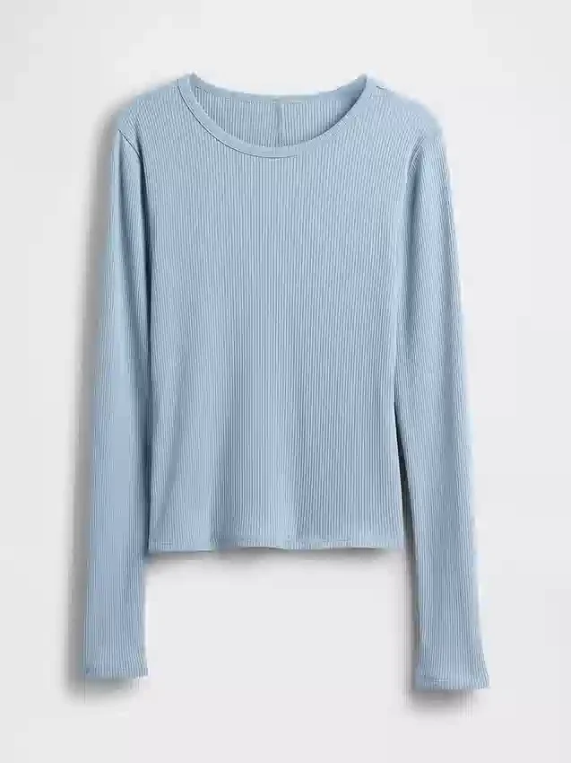 T-shirt corta moderna a costine