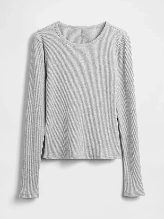 T-shirt corta moderna a costine