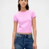 T-shirt corta per neonati a trama a nido d’ape