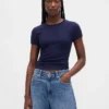 T-shirt corta per neonati a trama a nido d’ape