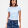 T-shirt corta per neonati a trama a nido d’ape