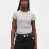 T-shirt corta per neonati a trama a nido d’ape