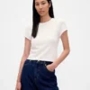 T-shirt corta per neonati a trama a nido d’ape