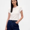 T-shirt corta per neonati a trama a nido d’ape