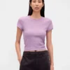 T-shirt corta per neonati a trama a nido d’ape