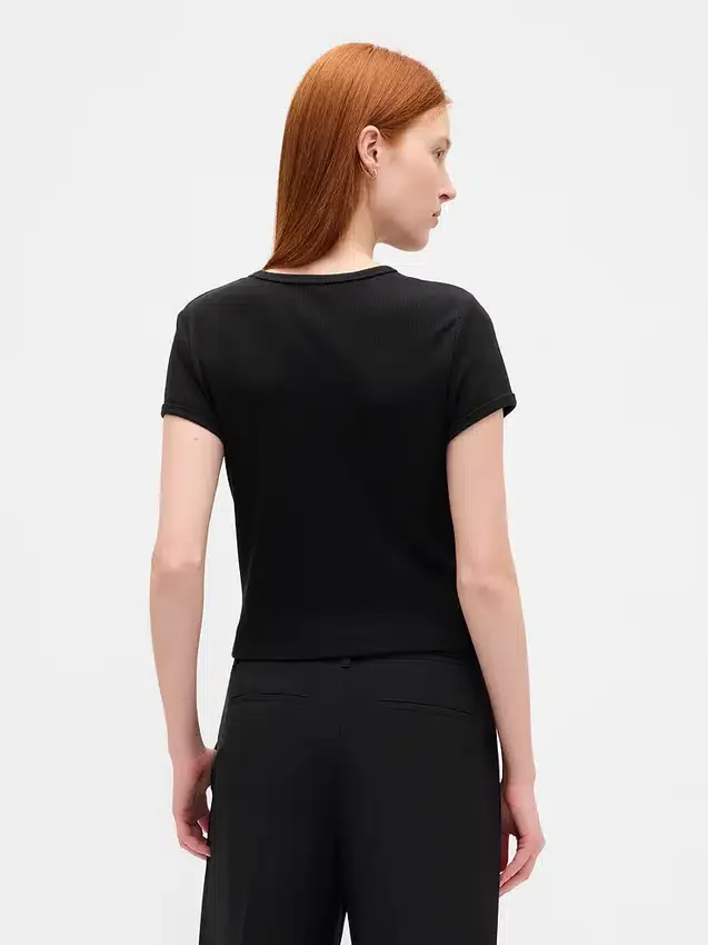 T-shirt corta per neonati a trama a nido d’ape