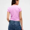 T-shirt corta per neonati a trama a nido d’ape
