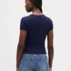 T-shirt corta per neonati a trama a nido d’ape