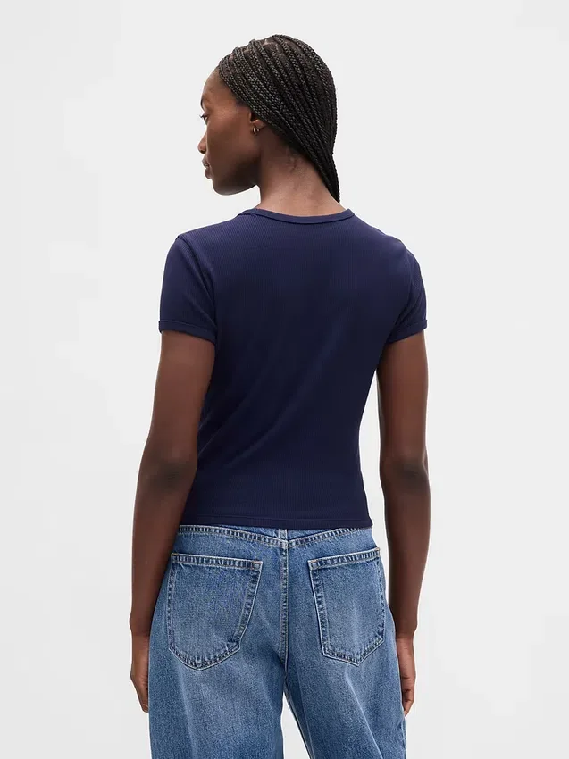 T-shirt corta per neonati a trama a nido d’ape