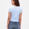 T-shirt corta per neonati a trama a nido d’ape