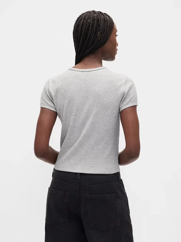 T-shirt corta per neonati a trama a nido d’ape