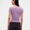 T-shirt corta per neonati a trama a nido d’ape