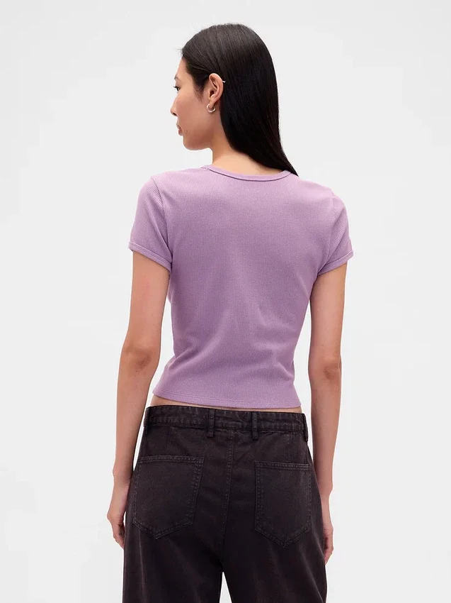 T-shirt corta per neonati a trama a nido d’ape