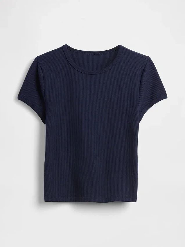T-shirt corta per neonati a trama a nido d’ape