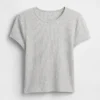 T-shirt corta per neonati a trama a nido d’ape