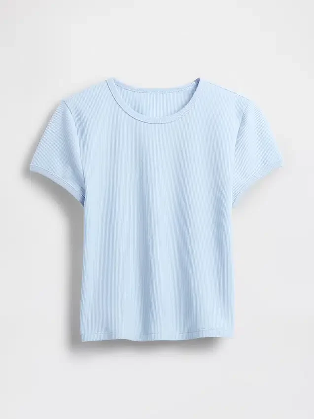T-shirt corta per neonati a trama a nido d’ape